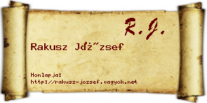 Rakusz József névjegykártya