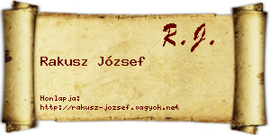 Rakusz József névjegykártya